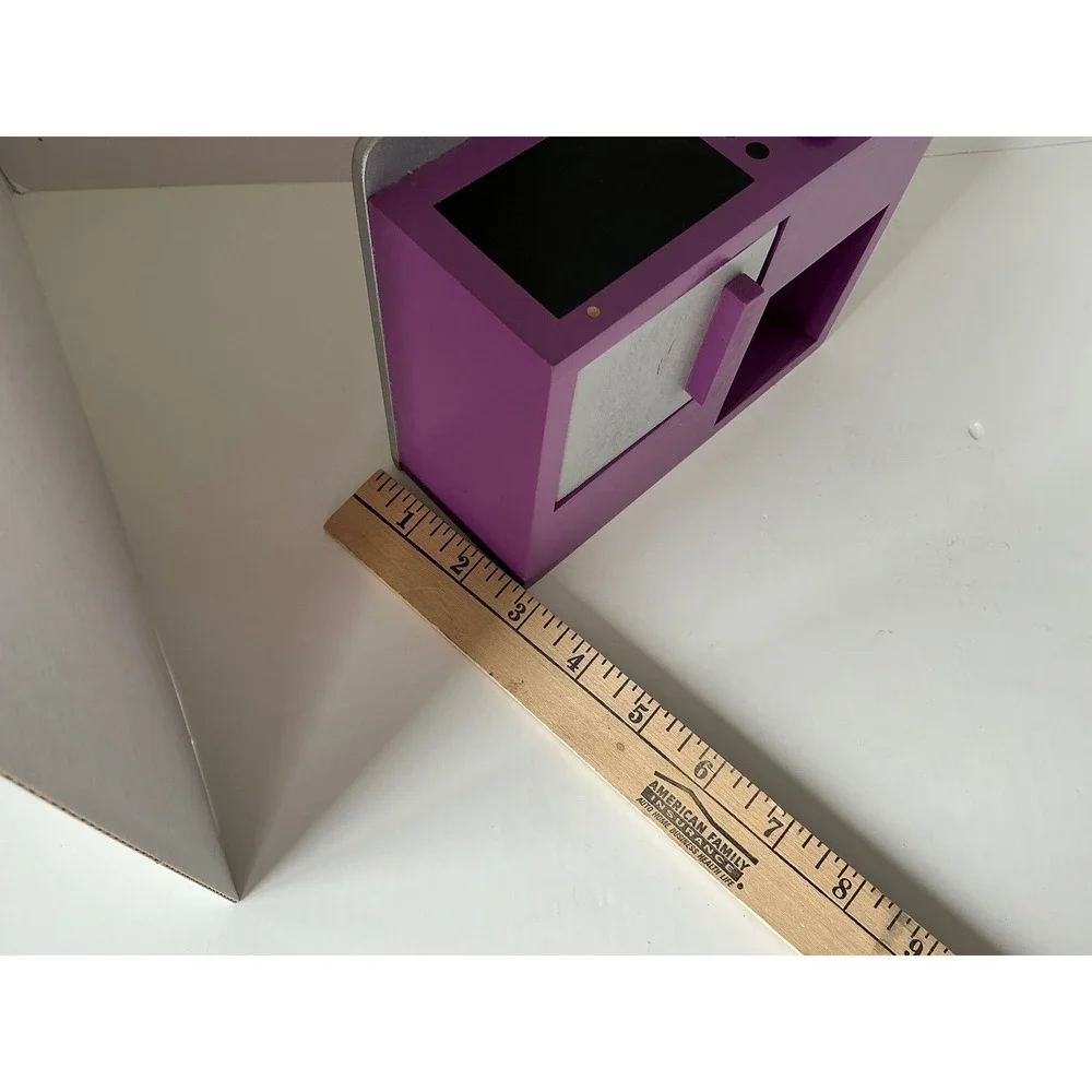 Wooden‎ Dollhouse Kitchen Toy Sink Stove Purple Silver Small Accessory